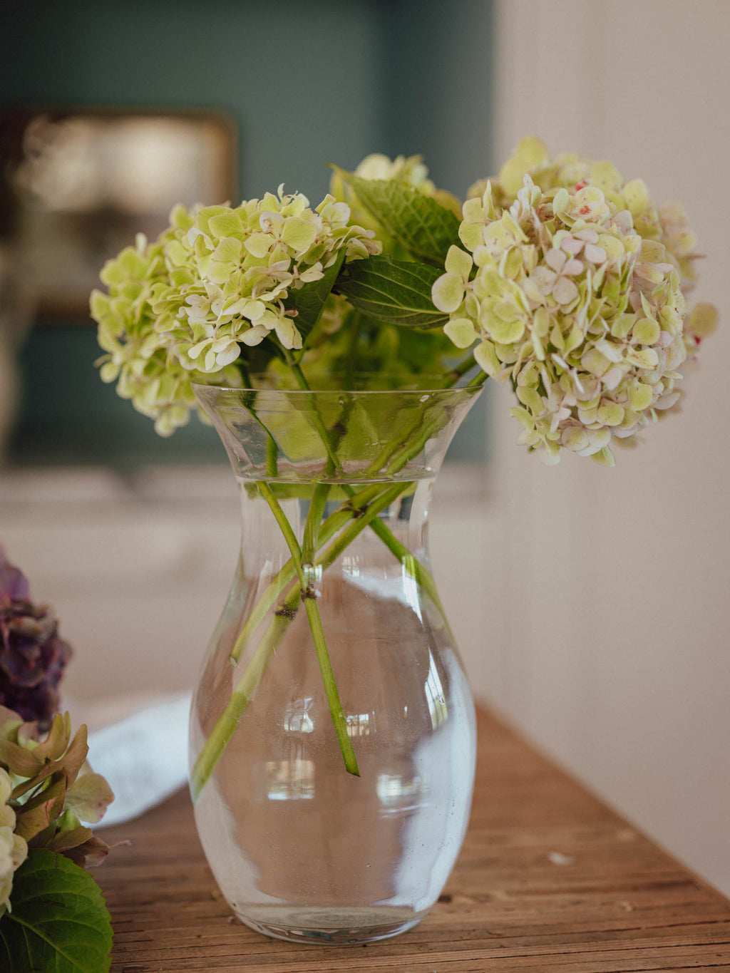 Vintage Handblown Glass Vase | Clear Swirl (25cm)