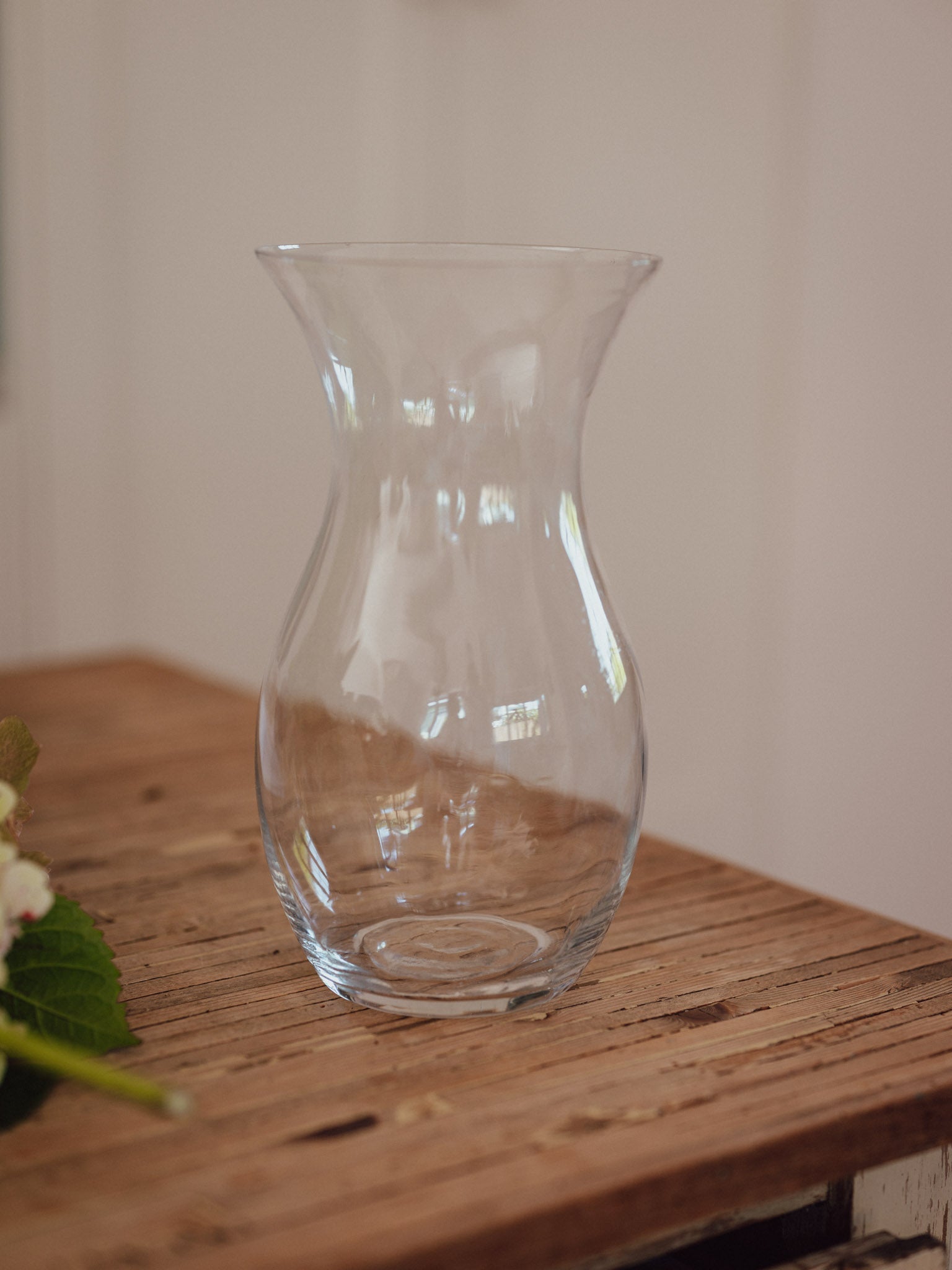 Vintage Handblown Glass Vase | Clear Swirl (25cm)