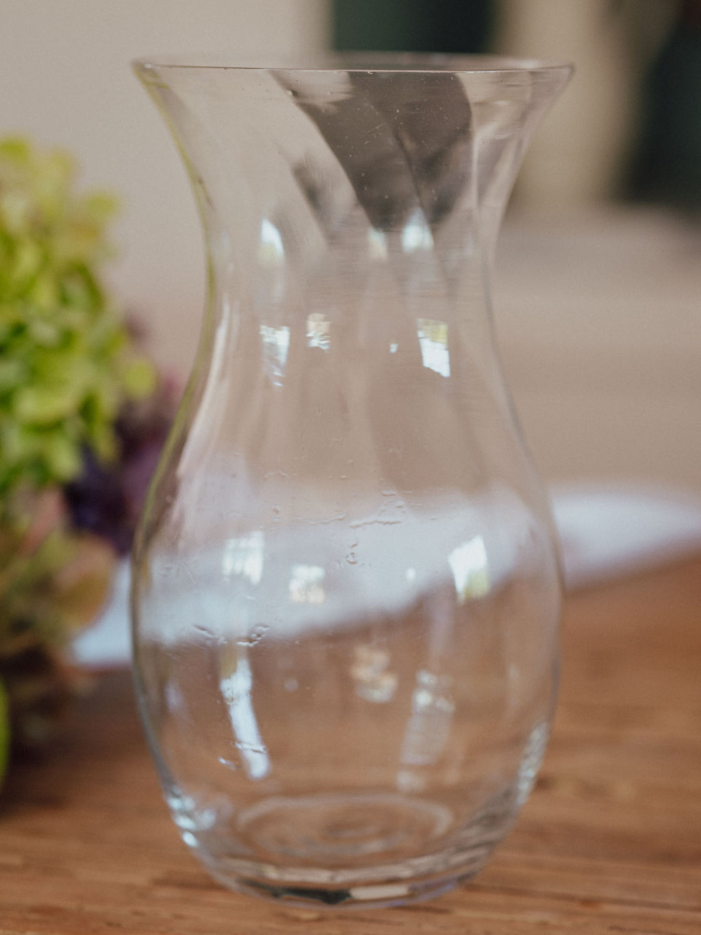 Vintage Handblown Glass Vase | Clear Swirl (25cm)