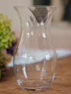 Vintage Handblown Glass Vase | Clear Swirl (25cm)