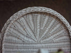 Rare Vintage White Wicker Swan Plant Stand / Side Table