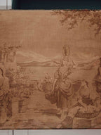 Large Vintage Unframed Wall Tapestry with Patina