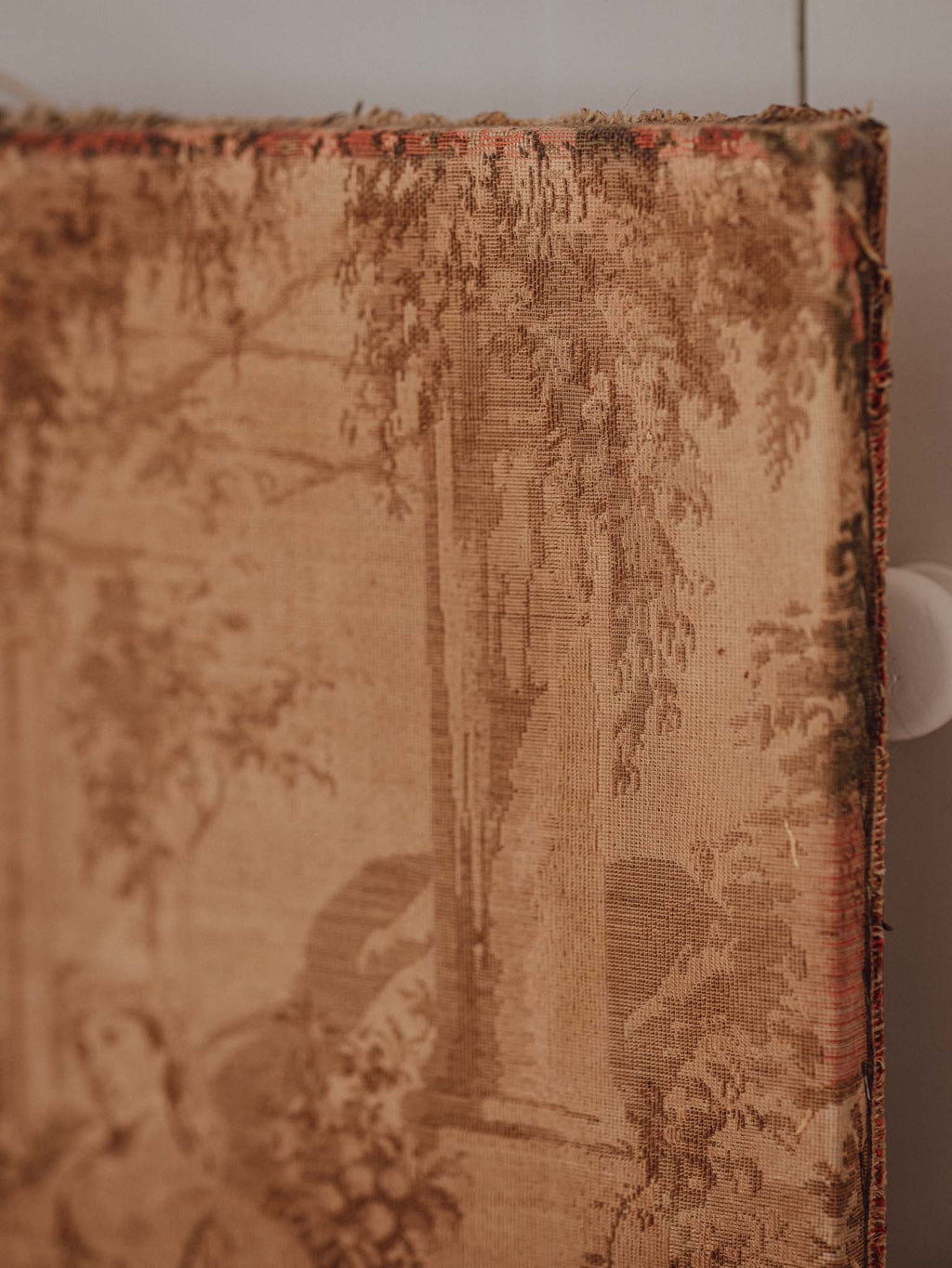 Large Vintage Unframed Wall Tapestry with Patina