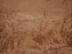 Large Vintage Unframed Wall Tapestry with Patina
