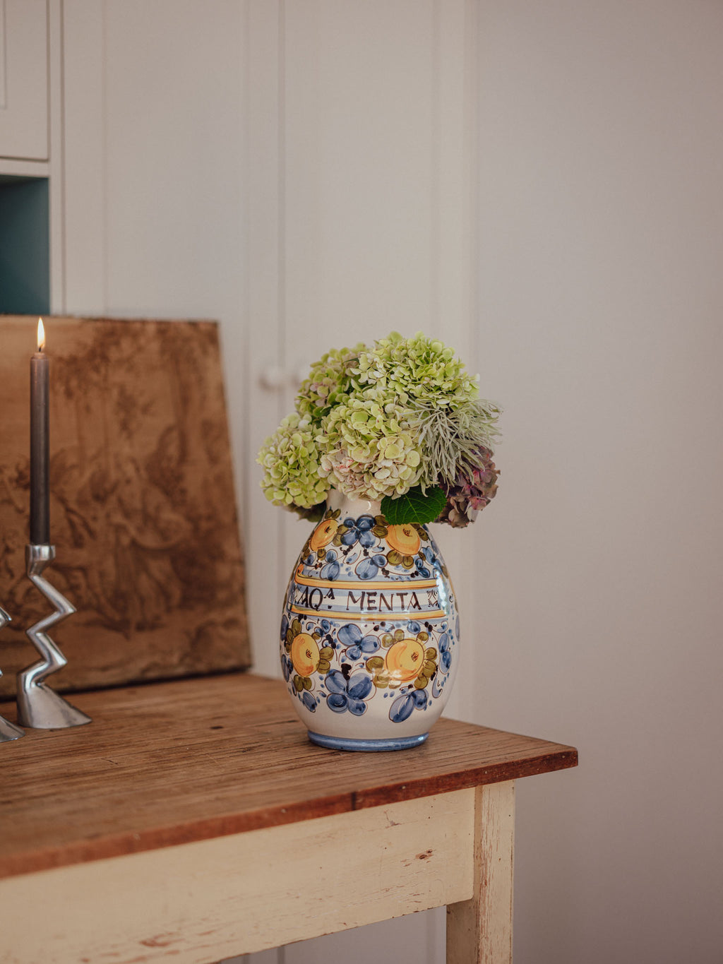 Handmade & Painted Italian Pottery Water Jug