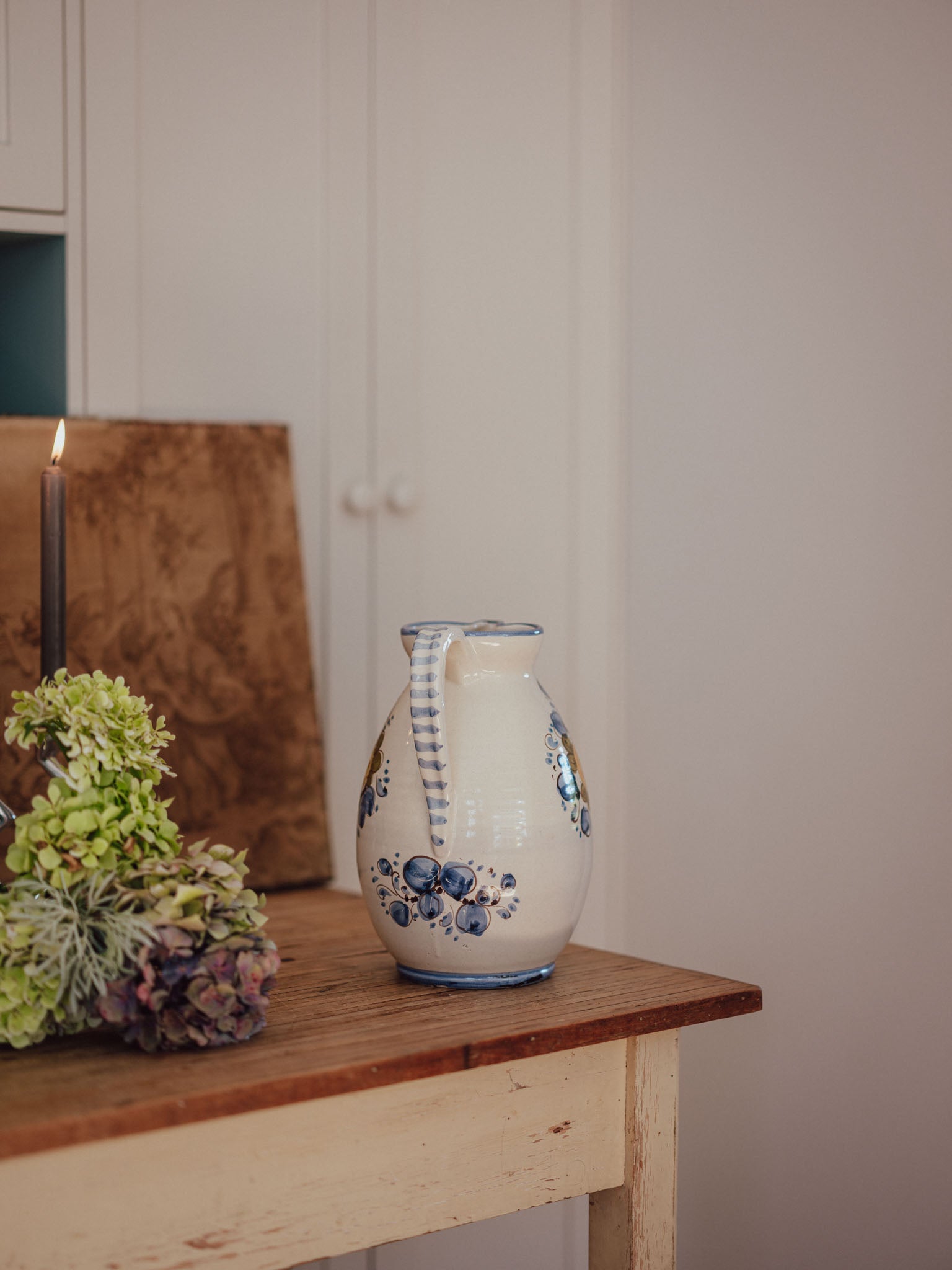 Handmade & Painted Italian Pottery Water Jug