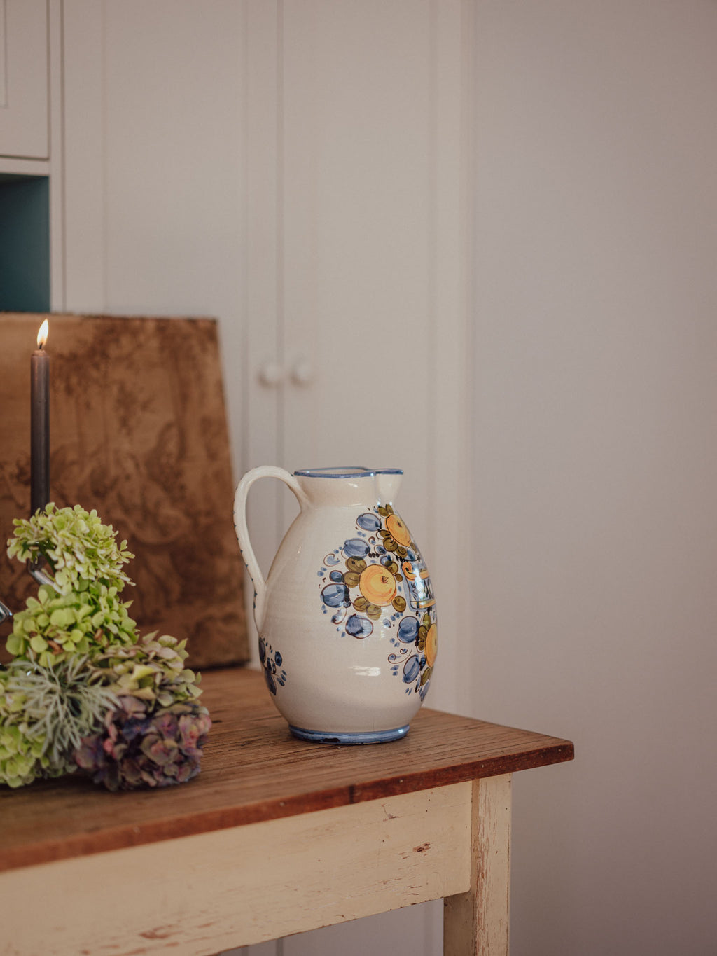 Handmade & Painted Italian Pottery Water Jug