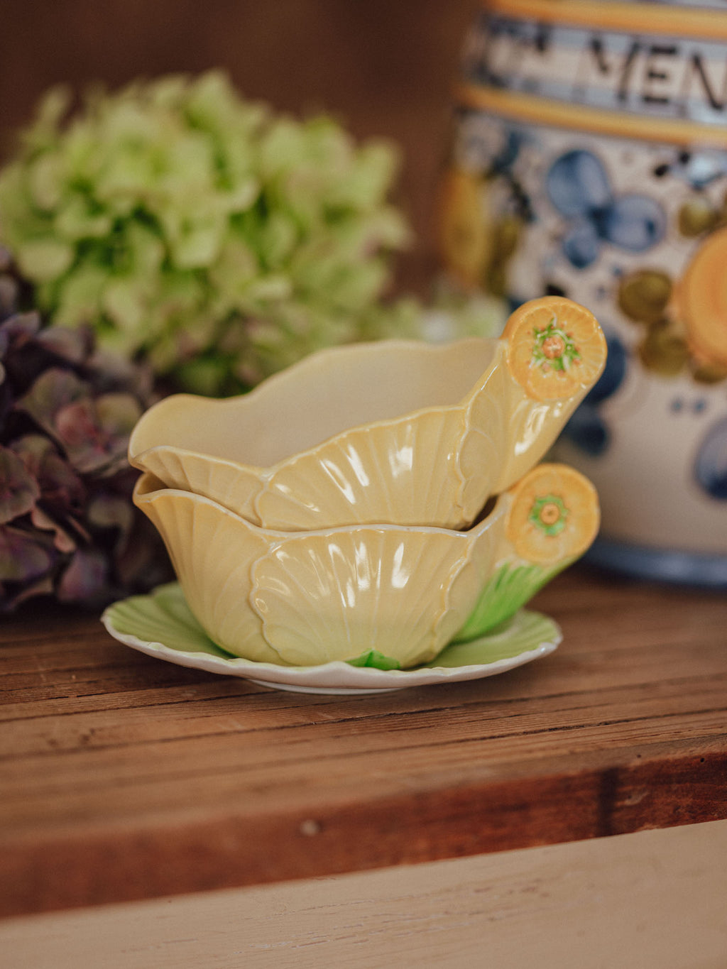 Vintage Carlton Ware Buttercup Sauce Jugs and Plate | Set