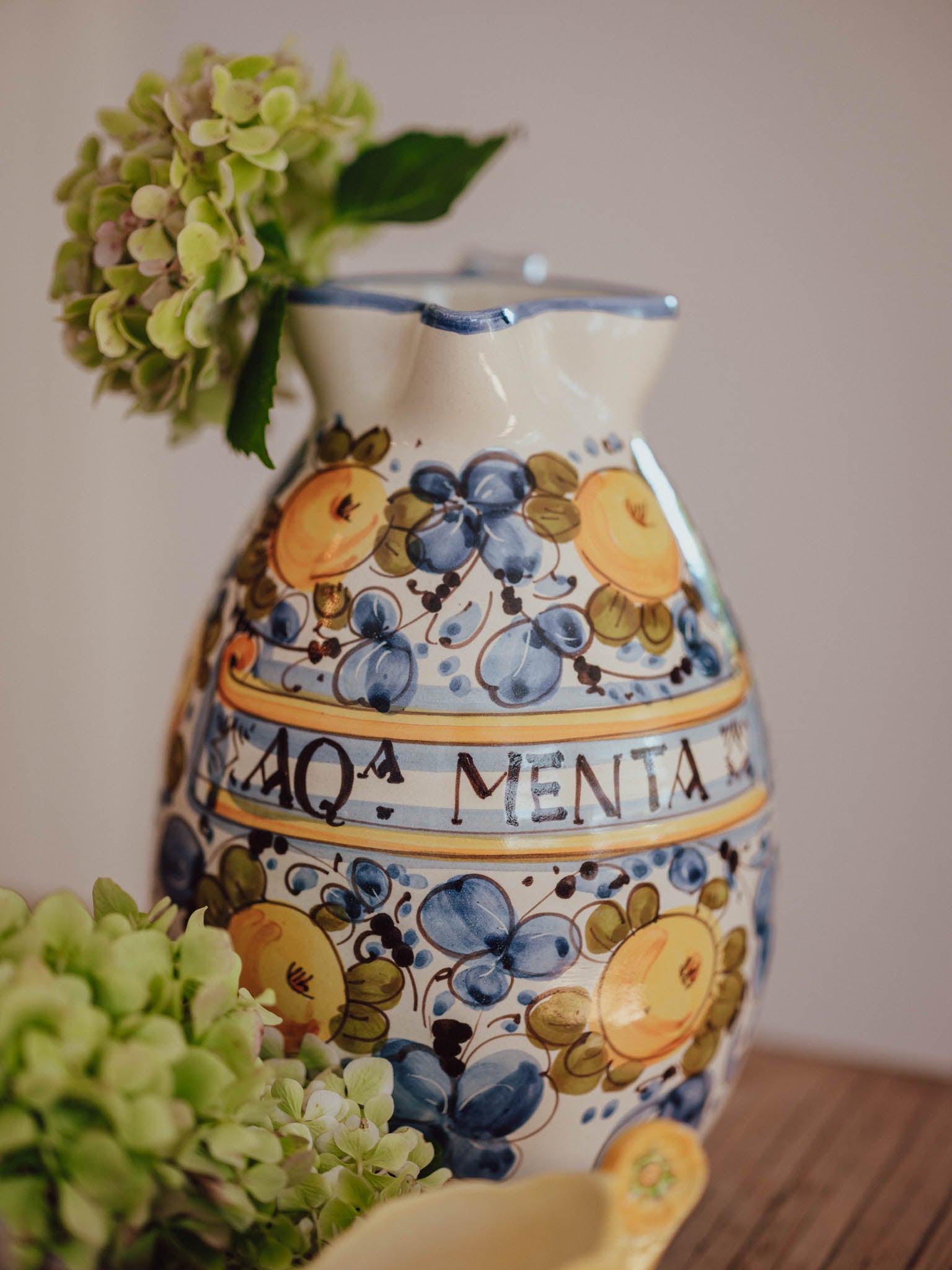Handmade & Painted Italian Pottery Water Jug