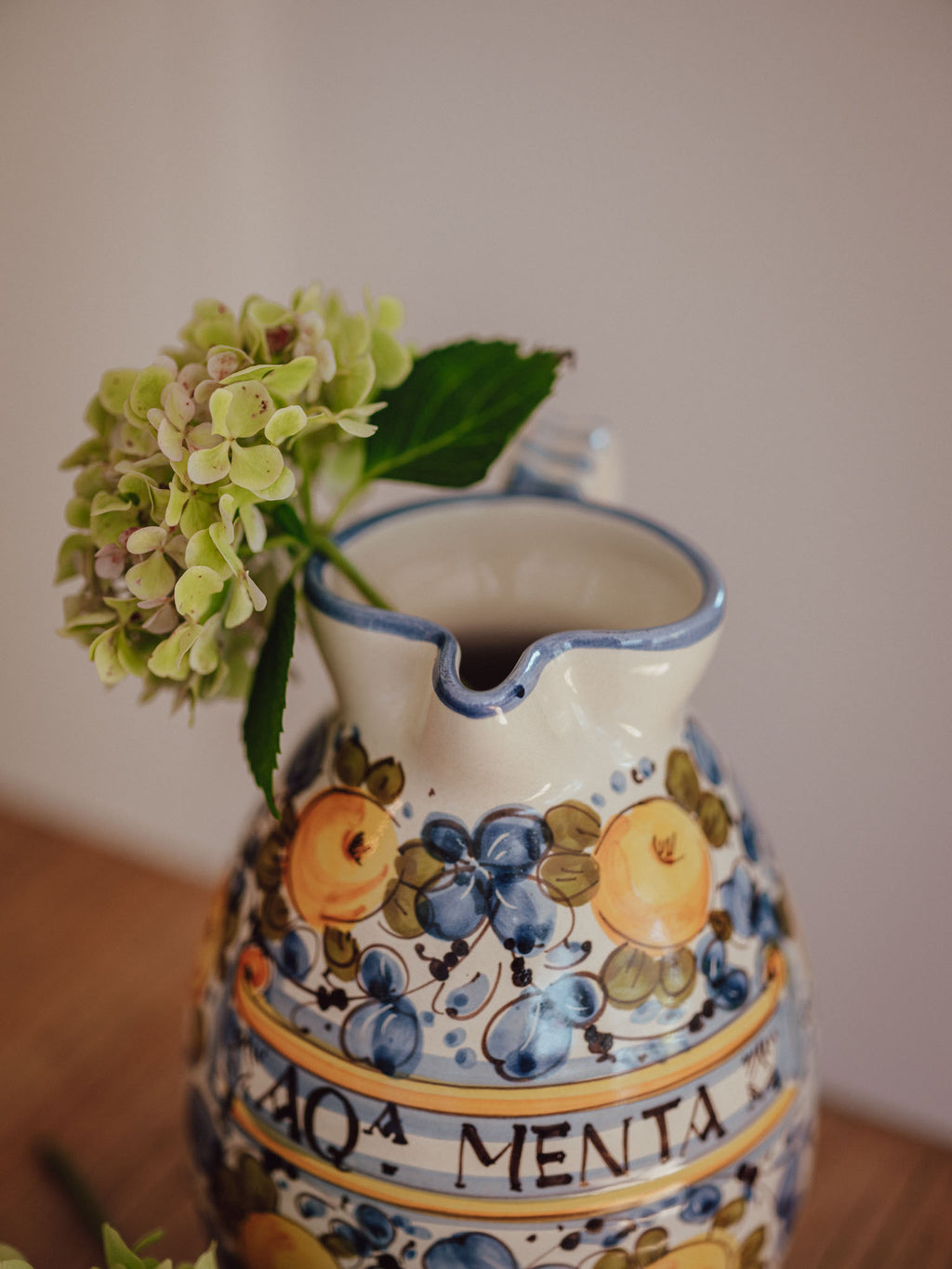 Handmade & Painted Italian Pottery Water Jug