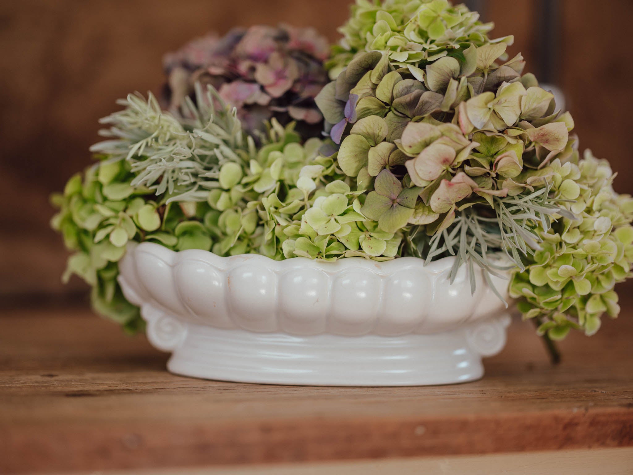 Vintage Titian Pottery White Scroll Vase | Made in NZ