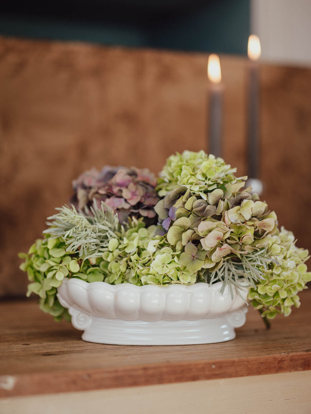 Vintage Titian Pottery White Scroll Vase | Made in NZ