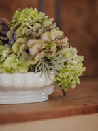 Vintage Titian Pottery White Scroll Vase | Made in NZ