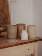 Large Speckled Stoneware Jam Jar