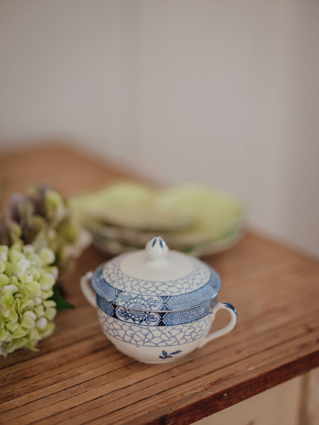 Antique Adams Juliet Blue & White Trinket Dish with Lid