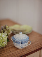 Antique Adams Juliet Blue & White Trinket Dish with Lid