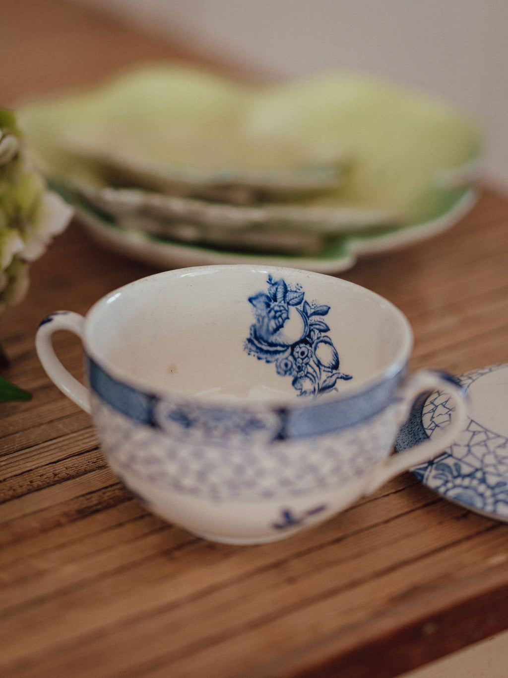 Antique Adams Juliet Blue & White Trinket Dish with Lid