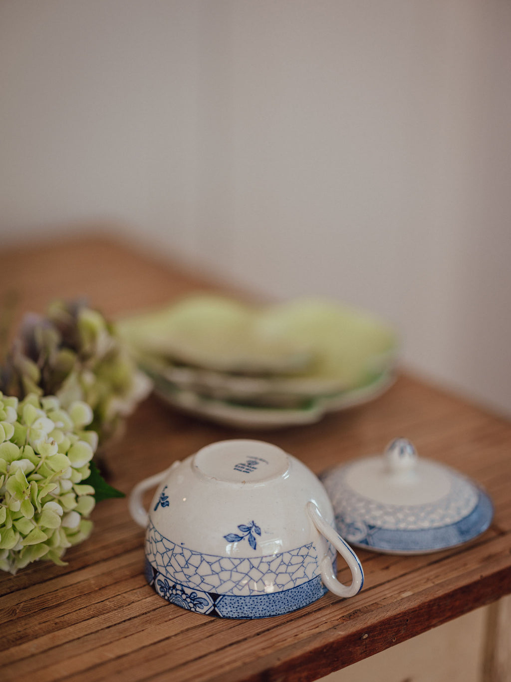 Antique Adams Juliet Blue & White Trinket Dish with Lid