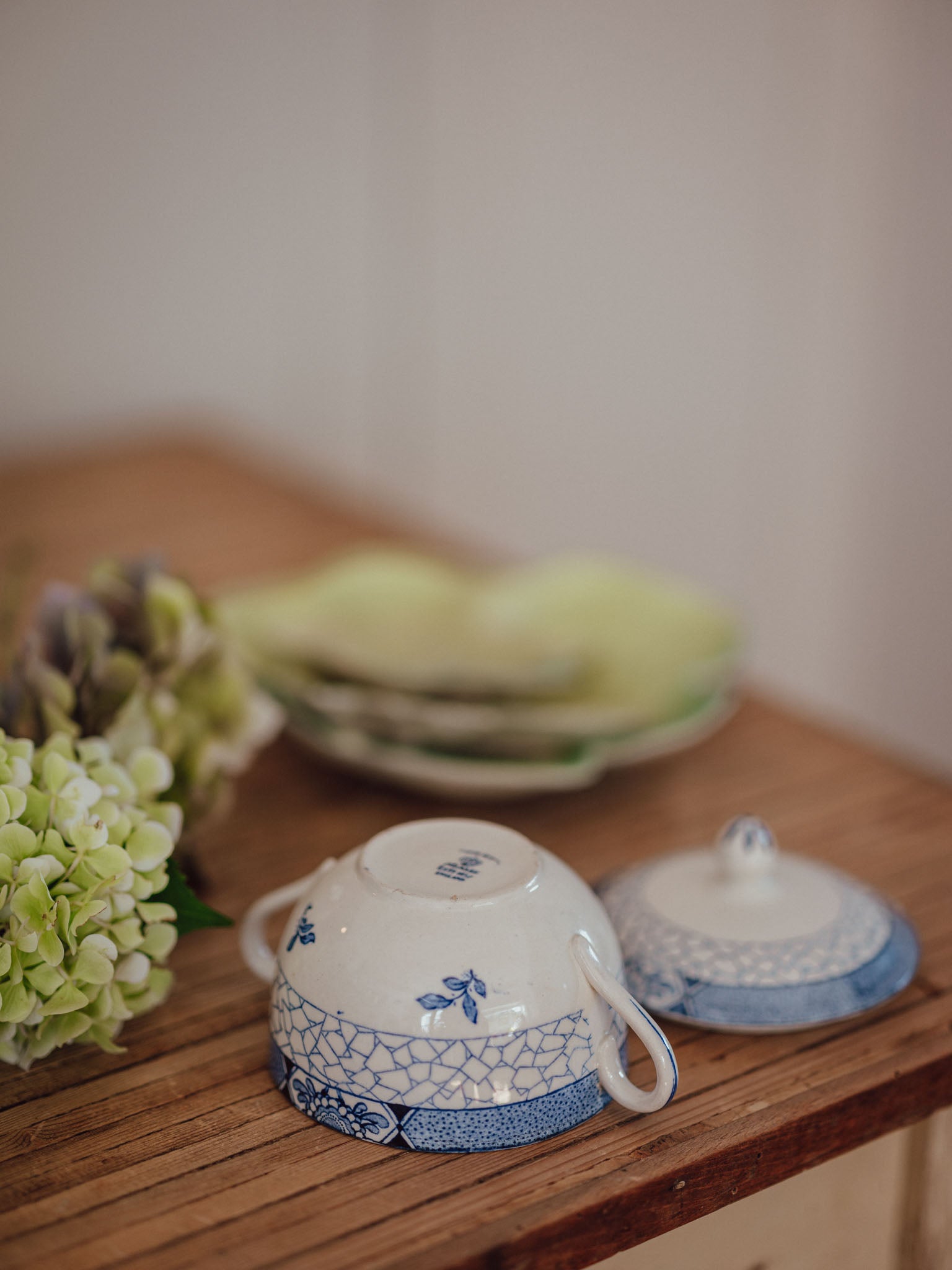 Antique Adams Juliet Blue & White Trinket Dish with Lid