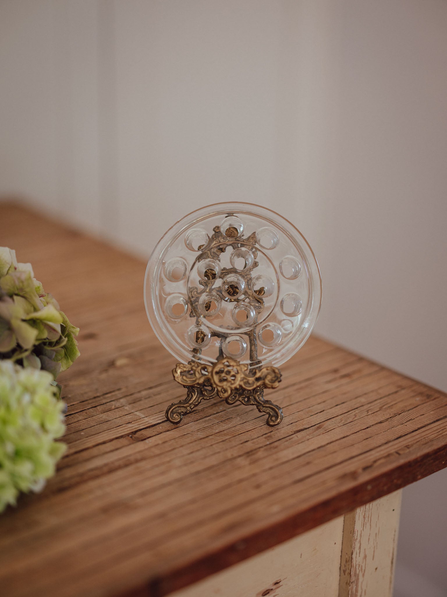 Vintage Glass Flower Frog Vase Topper