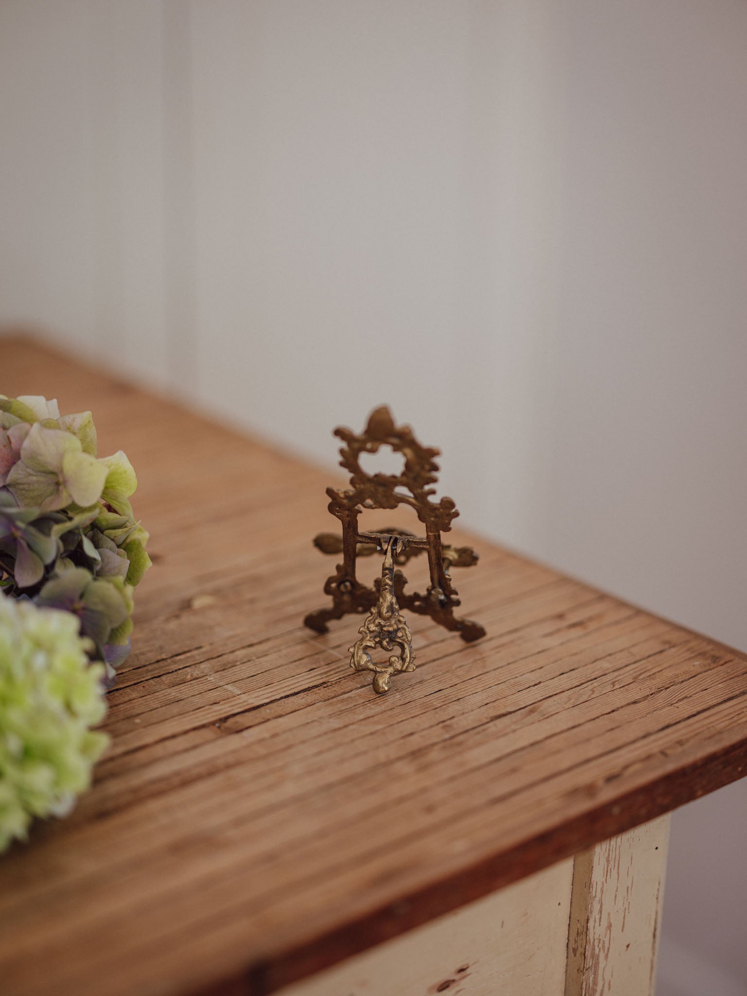 Vintage Ornate Brass Display Easel | Scrollwork Detail
