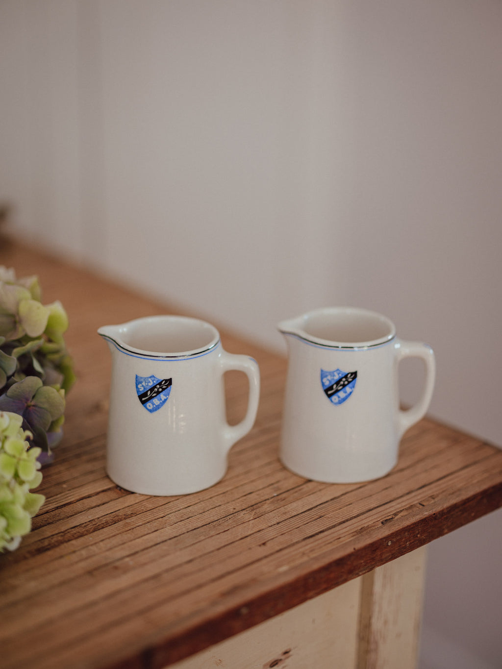 Vintage Duraline England Hotelware Stoneware Jugs | Pair