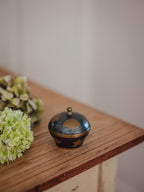 Vintage Brass and Enamel Sea Themed Trinket Dish with Lid