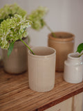 Antique Large Ribbed Stoneware Jam Jar