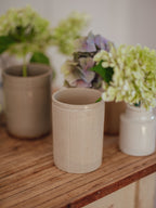 Antique Large Ribbed Stoneware Jam Jar
