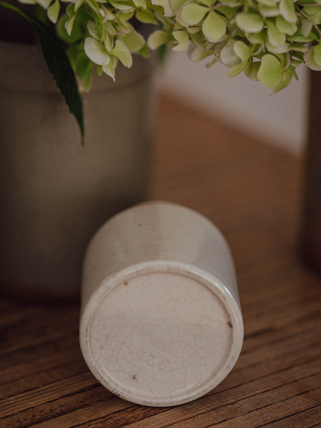 Antique Off-White Stoneware Vase