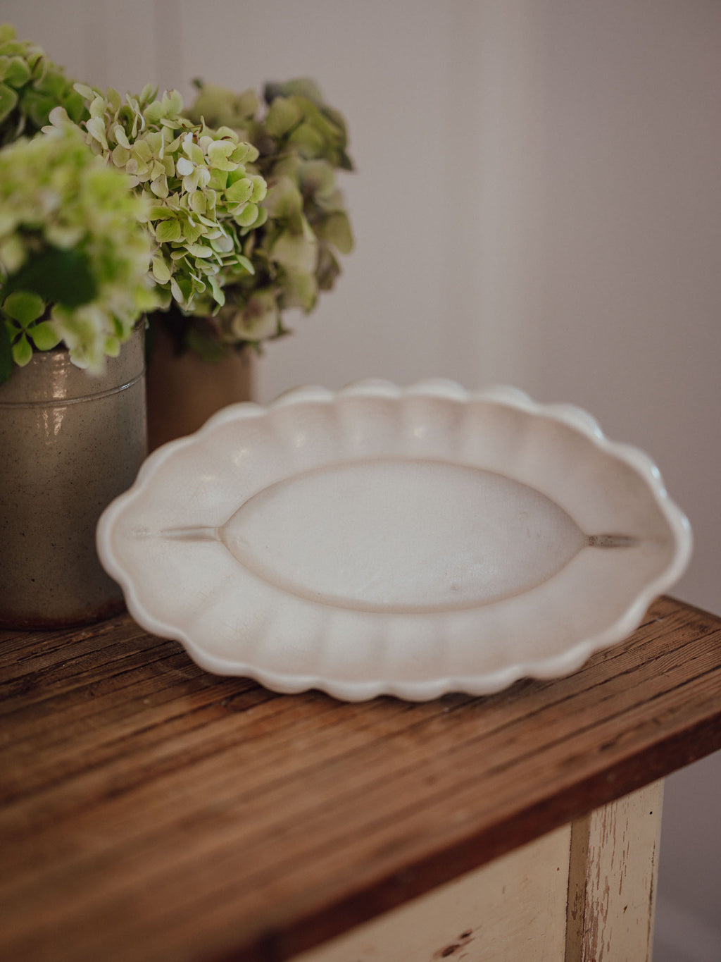 Vintage Titian Pottery White Scroll Vase | Made in NZ