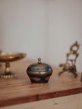 Vintage Brass and Enamel Sea Themed Trinket Dish with Lid