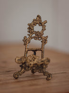 Vintage Ornate Brass Display Easel | Scrollwork Detail