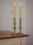 Vintage Solid Brass Candlestick Holders | Pair