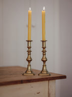 Vintage Solid Brass Candlestick Holders | Pair