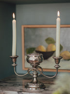 Ianthe England 3-Arm Candelabra with Flower Frog