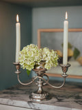 Ianthe England 3-Arm Candelabra with Flower Frog