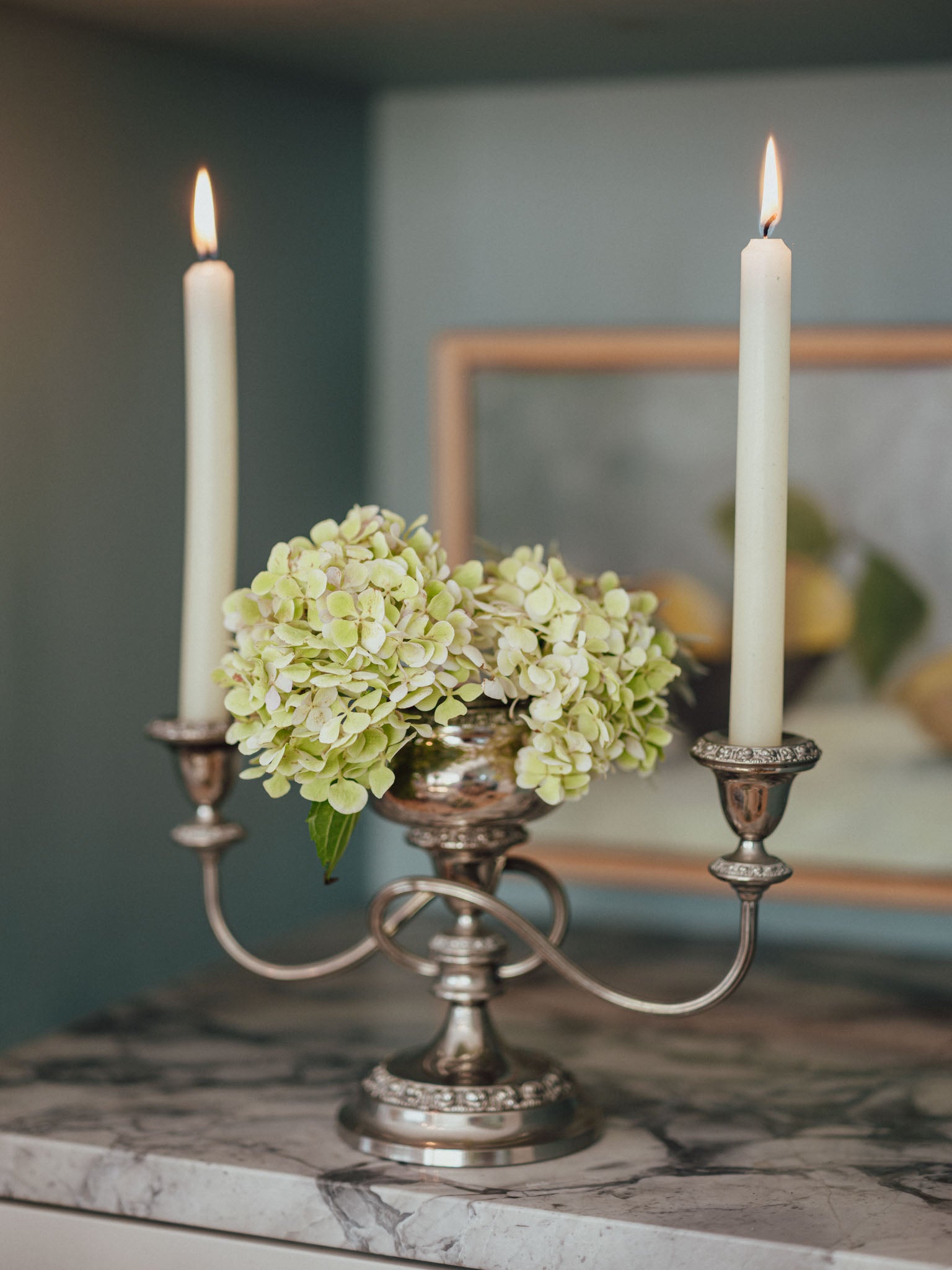Ianthe England 3-Arm Candelabra with Flower Frog
