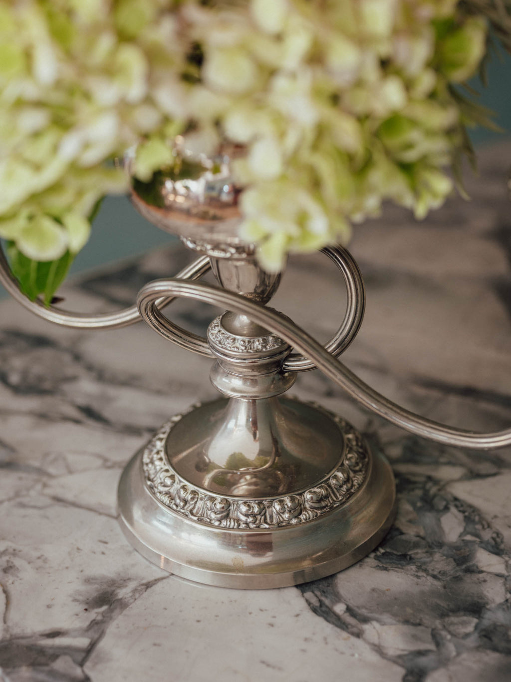 Ianthe England 3-Arm Candelabra with Flower Frog