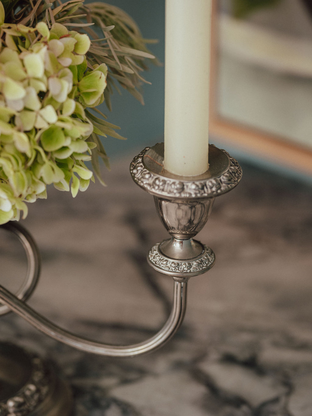 Ianthe England 3-Arm Candelabra with Flower Frog