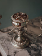 Ianthe England 3-Arm Candelabra with Flower Frog