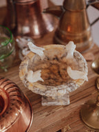 Vintage Alabaster Marble Bird Bath