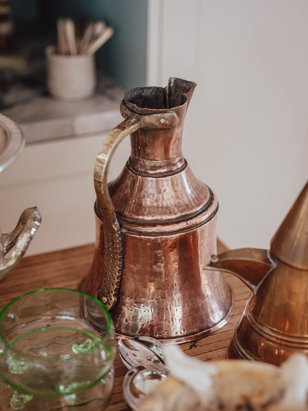 Antique Copper & Brass Turkish Trabzon Water Jug - c.1900s