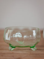 Scrolled Feet Glass Dessert Bowls - Art Deco