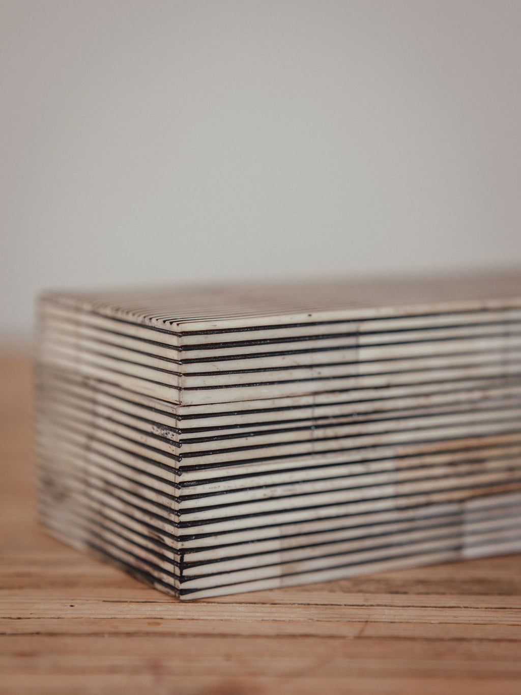 Vintage Bone Inlay Box with Lid