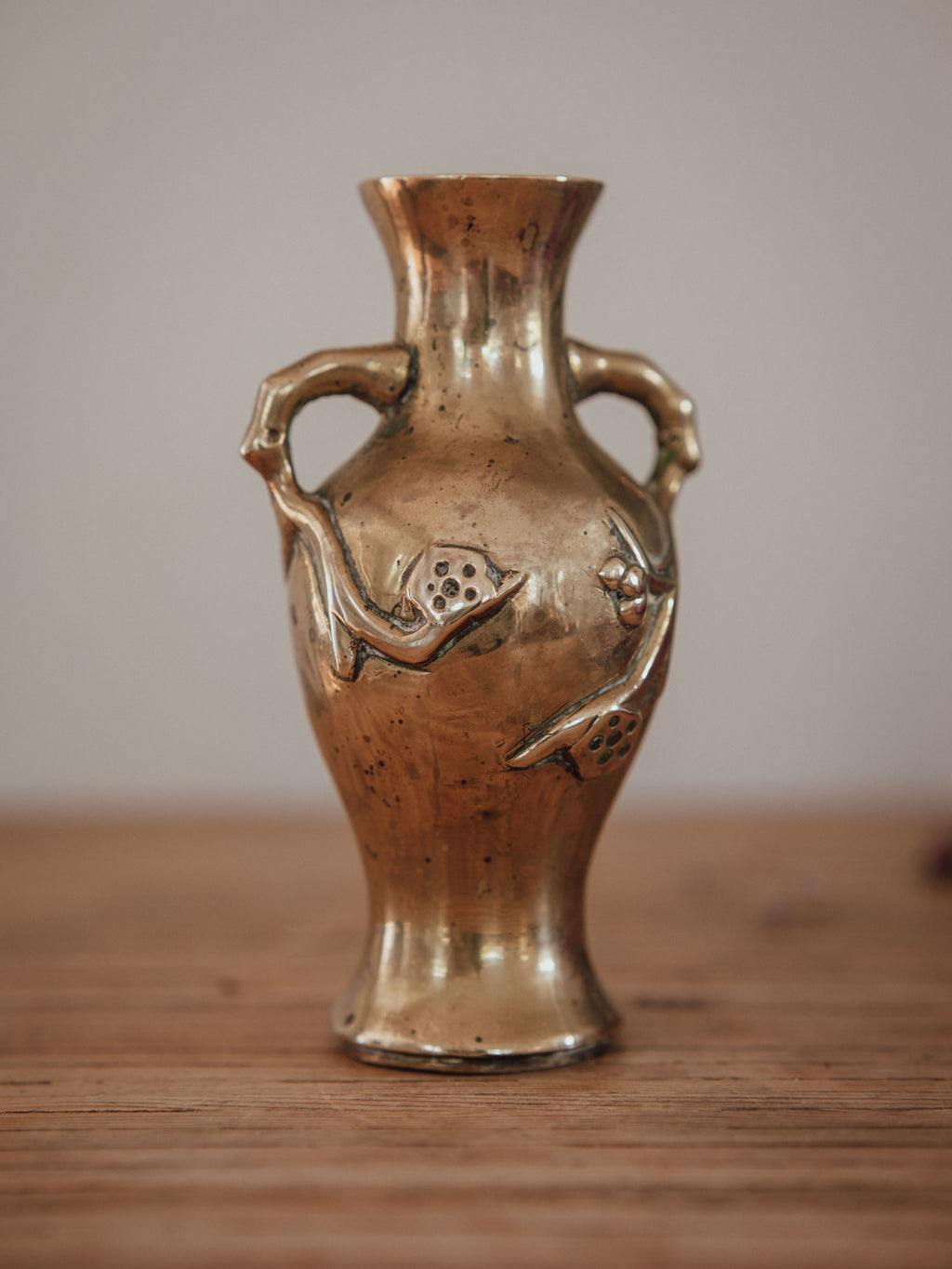 Antique Japanese Brass Vase