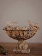 Vintage Alabaster Marble Bird Bath