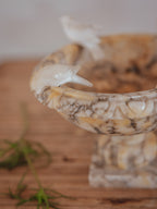 Vintage Alabaster Marble Bird Bath