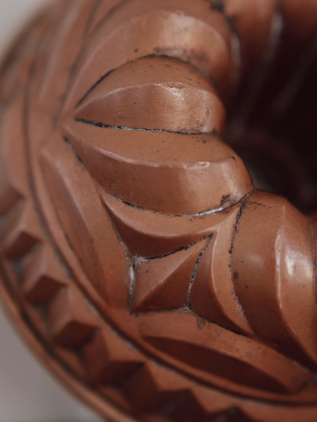 Antique Copper Jelly Mould with Hanging Ring