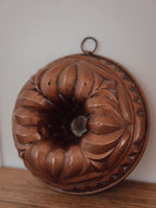 Antique Copper Jelly Mould with Hanging Ring